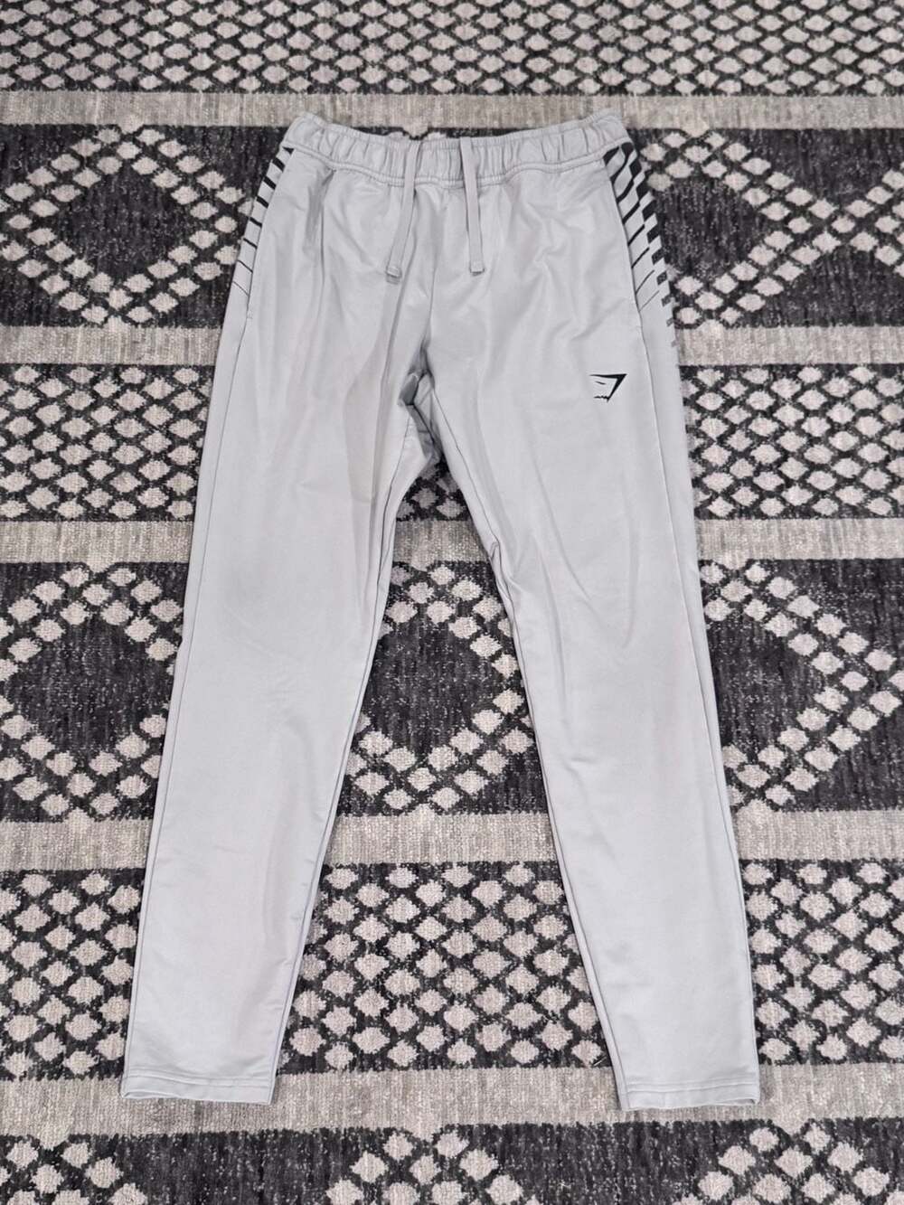 Gymshark Track Pants Size S Gray Striped Side Panel